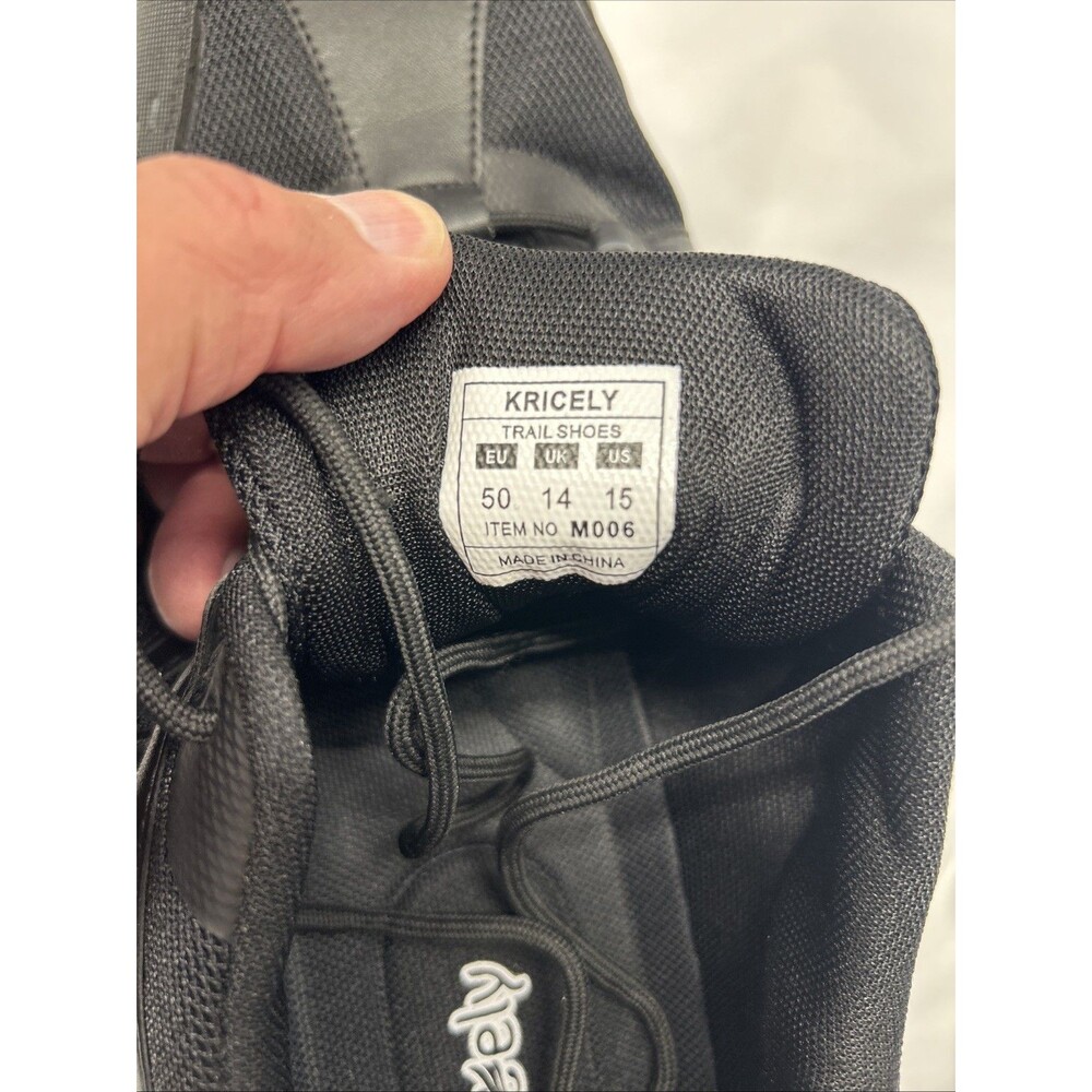 Kricely Trail Shoes Mens SZ 15 Solid Black Excellent Condition - Picture 6 of 9